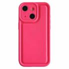 For iPhone 14 Plus Frosted Leather Texture TPU Phone Case(Rose Red) - 1