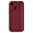 For iPhone 14 Plus Frosted Leather Texture TPU Phone Case(Wine Red) - 1
