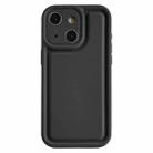For iPhone 14 Plus Frosted Leather Texture TPU Phone Case(Black) - 1