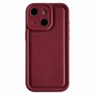 For iPhone 14 Frosted Leather Texture TPU Phone Case(Wine Red) - 1