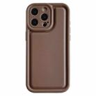 For iPhone 14 Pro Max Frosted Leather Texture TPU Phone Case(Coffee) - 1