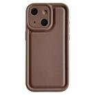 For iPhone 13 Frosted Leather Texture TPU Phone Case(Coffee) - 1