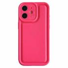 For iPhone 12 Frosted Leather Texture TPU Phone Case(Rose Red) - 1