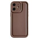 For iPhone 12 Frosted Leather Texture TPU Phone Case(Coffee) - 1