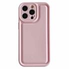 For iPhone 12 Pro Max Frosted Leather Texture TPU Phone Case(Pink) - 1