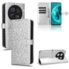 For Huawei Enjoy 70 Pro Honeycomb Dot Texture Leather Phone Case(Silver) - 1