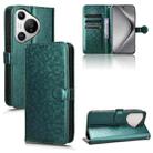 For Huawei Pura 70 Honeycomb Dot Texture Leather Phone Case(Green) - 1