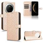 For Huawei Mate 70 Honeycomb Dot Texture Leather Phone Case(Gold) - 1