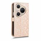 For Huawei Pura 80 Ultra 5G Honeycomb Dot Texture Leather Phone Case(Gold) - 3
