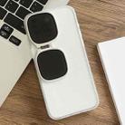 For iPhone 15 Plus Metal Sunglasses Holder TPU + PC Phone Case(White) - 1