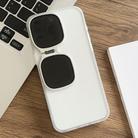 For iPhone 13 Pro Metal Sunglasses Holder TPU + PC Phone Case(White) - 1