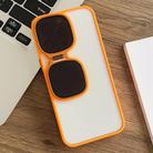 For iPhone 13 Pro Metal Sunglasses Holder TPU + PC Phone Case(Orange) - 1