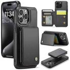 For iPhone 15 Pro Max JEEHOOD J05 Business Magnetic Style RFID Leather Phone Case(Black) - 1