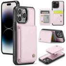 For iPhone 14 Pro Max JEEHOOD J05 Business Magnetic Style RFID Leather Phone Case(Pink) - 1