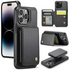 For iPhone 14 Pro JEEHOOD J05 Business Magnetic Style RFID Leather Phone Case(Black) - 1