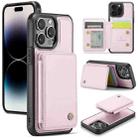 For iPhone 14 Pro JEEHOOD J05 Business Magnetic Style RFID Leather Phone Case(Pink) - 1