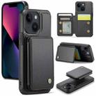 For iPhone 13 JEEHOOD J05 Business Magnetic Style RFID Leather Phone Case(Black) - 1