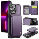 For iPhone 13 Pro JEEHOOD J05 Business Magnetic Style RFID Leather Phone Case(Purple) - 1