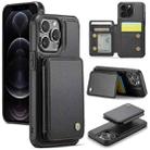 For iPhone 12 Pro Max JEEHOOD J05 Business Magnetic Style RFID Leather Phone Case(Black) - 1