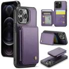 For iPhone 12 Pro Max JEEHOOD J05 Business Magnetic Style RFID Leather Phone Case(Purple) - 1