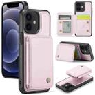 For iPhone 12 / 12 Pro JEEHOOD J05 Business Magnetic Style RFID Leather Phone Case(Pink) - 1