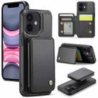 For iPhone 11 JEEHOOD J05 Business Magnetic Style RFID Leather Phone Case(Black) - 1