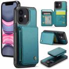 For iPhone 11 JEEHOOD J05 Business Magnetic Style RFID Leather Phone Case(Blue Green) - 1