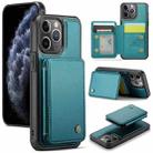 For iPhone 11 Pro JEEHOOD J05 Business Magnetic Style RFID Leather Phone Case(Blue Green) - 1