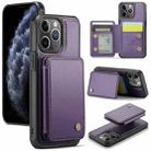 For iPhone 11 Pro Max JEEHOOD J05 Business Magnetic Style RFID Leather Phone Case(Purple) - 1