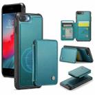 For iPhone 8 Plus / 7 Plus / 6 Plus JEEHOOD J05 Business Magnetic Style RFID Leather Phone Case(Blue Green) - 1