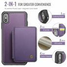 For iPhone X / XS JEEHOOD J05 Business Magnetic Style RFID Leather Phone Case(Purple) - 2