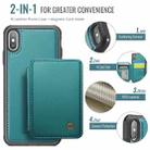 For iPhone X / XS JEEHOOD J05 Business Magnetic Style RFID Leather Phone Case(Blue Green) - 2