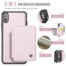 For iPhone X / XS JEEHOOD J05 Business Magnetic Style RFID Leather Phone Case(Pink) - 2