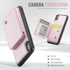 For iPhone X / XS JEEHOOD J05 Business Magnetic Style RFID Leather Phone Case(Pink) - 3