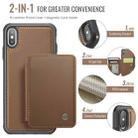 For iPhone X / XS JEEHOOD J05 Business Magnetic Style RFID Leather Phone Case(Brown) - 2