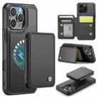 For iPhone 16 Pro Max JEEHOOD J05 Business Magnetic Style RFID Leather Phone Case(Black) - 1