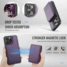 For iPhone 16 Pro Max JEEHOOD J05 Business Magnetic Style RFID Leather Phone Case(Purple) - 3