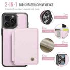 For iPhone 16 Pro Max JEEHOOD J05 Business Magnetic Style RFID Leather Phone Case(Pink) - 2