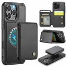 For iPhone 16 Pro JEEHOOD J05 Business Magnetic Style RFID Leather Phone Case(Black) - 1