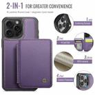 For iPhone 16 Pro JEEHOOD J05 Business Magnetic Style RFID Leather Phone Case(Purple) - 2