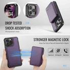 For iPhone 16 Pro JEEHOOD J05 Business Magnetic Style RFID Leather Phone Case(Purple) - 3