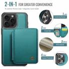 For iPhone 16 Pro JEEHOOD J05 Business Magnetic Style RFID Leather Phone Case(Blue Green) - 2