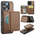 For iPhone 16 Pro JEEHOOD J05 Business Magnetic Style RFID Leather Phone Case(Brown) - 1