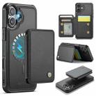 For iPhone 16 Plus JEEHOOD J05 Business Magnetic Style RFID Leather Phone Case(Black) - 1