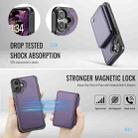 For iPhone 16 Plus JEEHOOD J05 Business Magnetic Style RFID Leather Phone Case(Purple) - 3