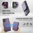 For iPhone 16 JEEHOOD J05 Business Magnetic Style RFID Leather Phone Case(Purple) - 3