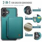 For iPhone 16 JEEHOOD J05 Business Magnetic Style RFID Leather Phone Case(Blue Green) - 2