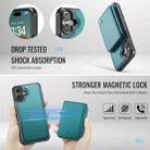 For iPhone 16 JEEHOOD J05 Business Magnetic Style RFID Leather Phone Case(Blue Green) - 3