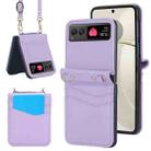 For Motorola Razr 40 Dual Card Slots Folding Phone Case(Purple) - 1