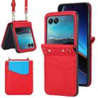 For Motorola Razr 40 Ultra Dual Card Slots Folding Phone Case(Red) - 1